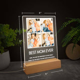 Custom family photo collage night light, Personalized gifts for mom, Family reunion gift for her, Meaningful gift | Light Photo
