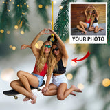Custom Photo Ornament - Personalized Photo Mica Ornament - Wedding, Christmas Gift For Couple, Husband, Wife | Married 2